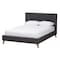 Baxton Studio Valencia MidCentury Modern Dark Grey Fabric Upholstered King Size 2Piece Bedroom Set 219-7837-9302-ZORO - alternate 6